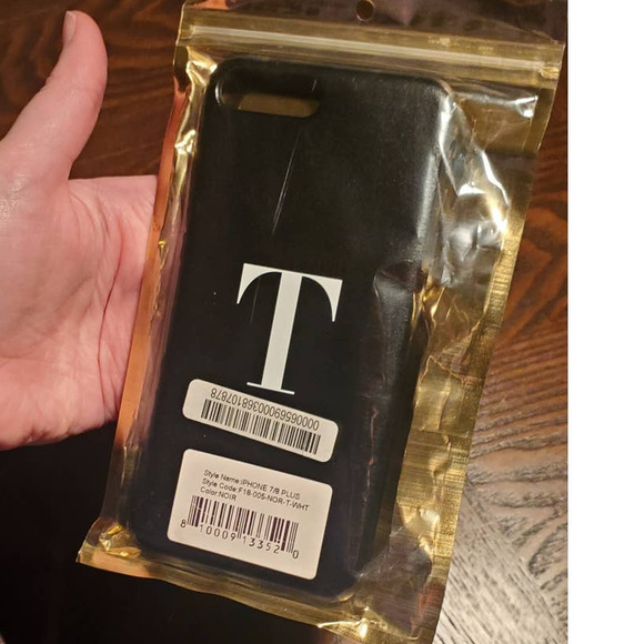 Monogram T Black iPhone Case 7/8 Plus - Picture 1 of 3
